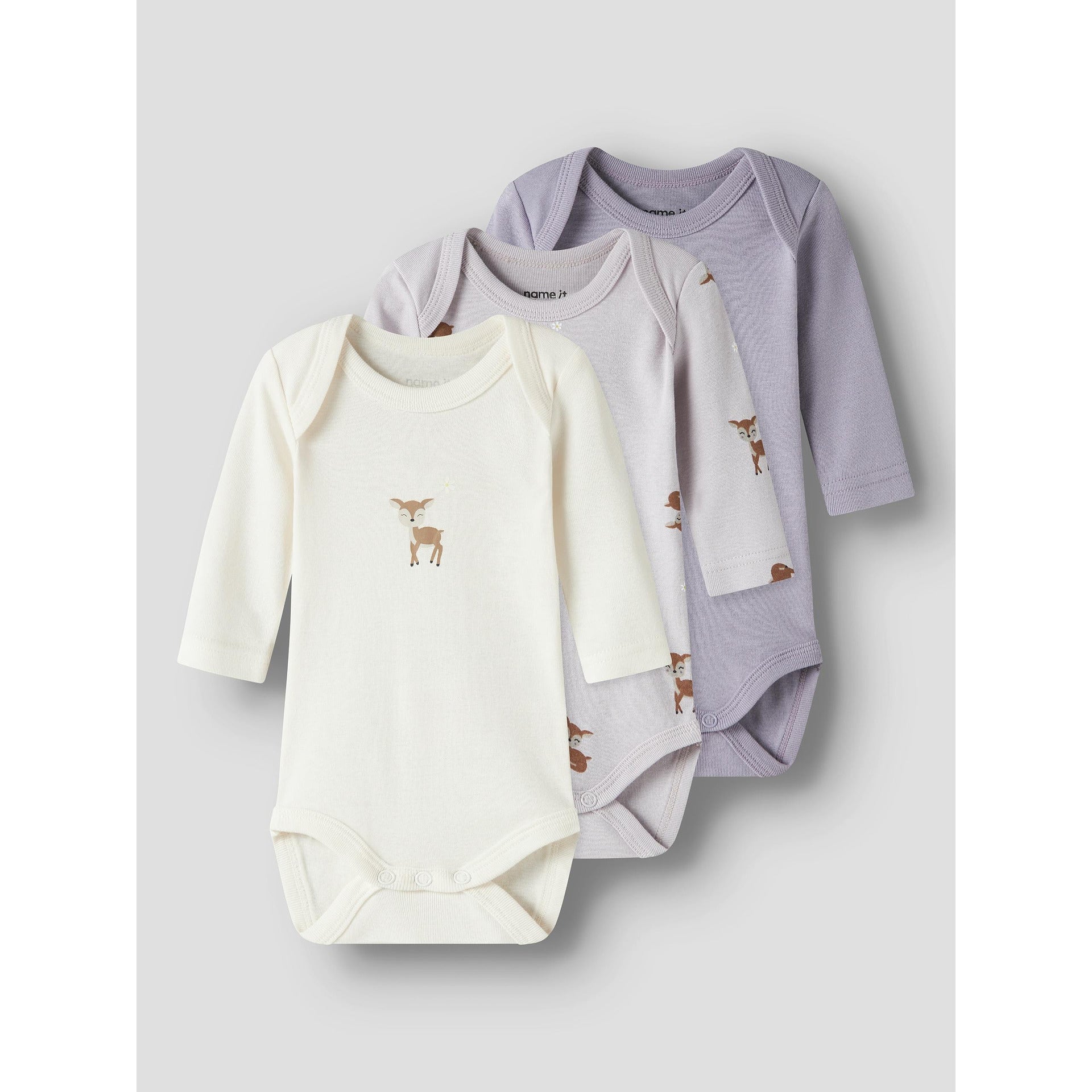 3бр. боди Lilac Marble/Lavender Gray органичен памук