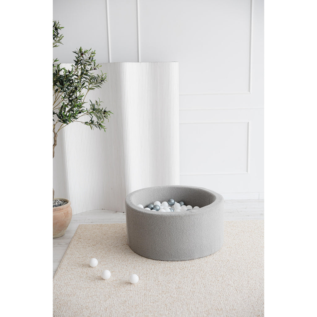 Басейн с топки Bouclé, сив 90x40