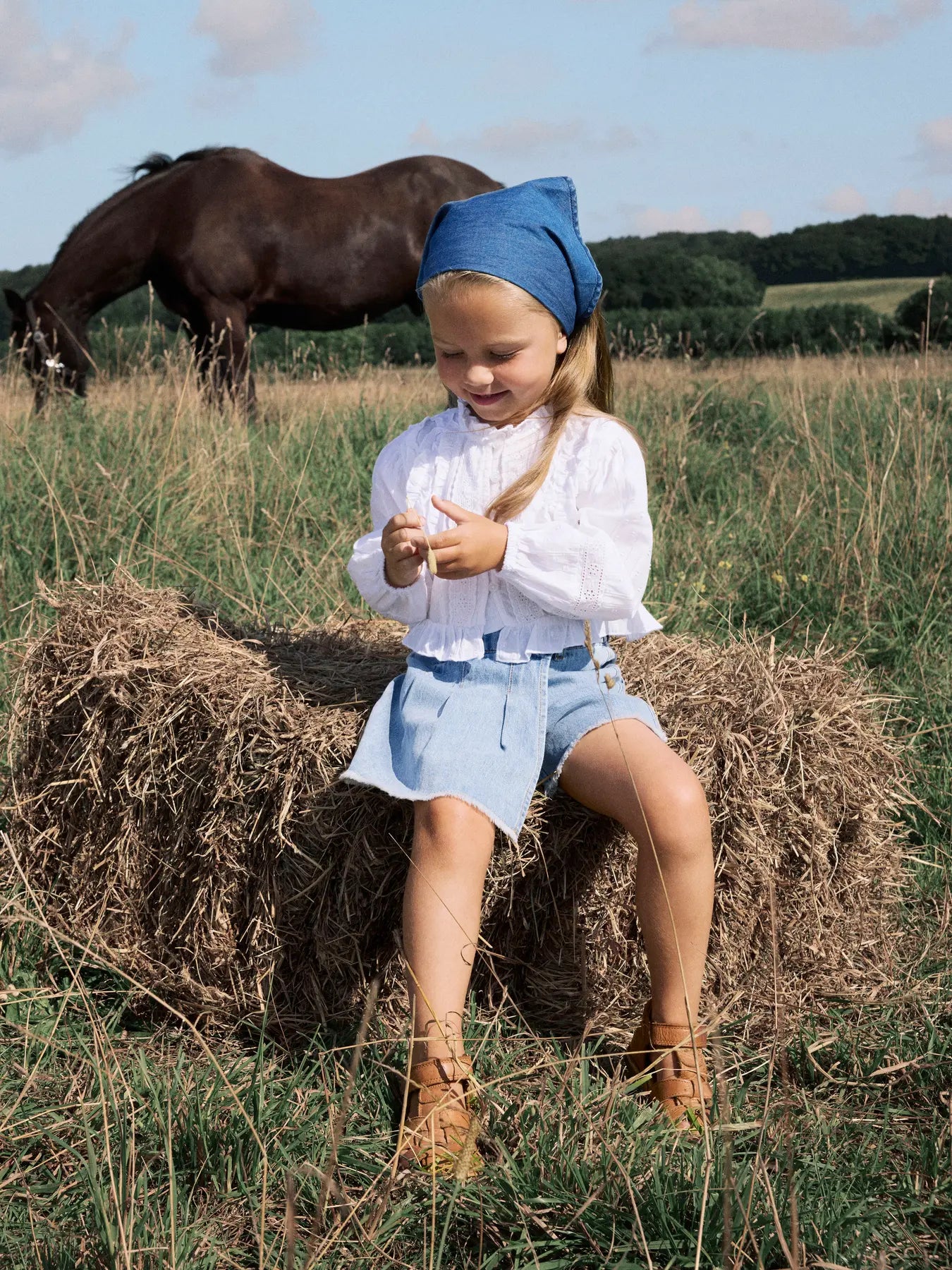 Дънкова къса пола-панталон
