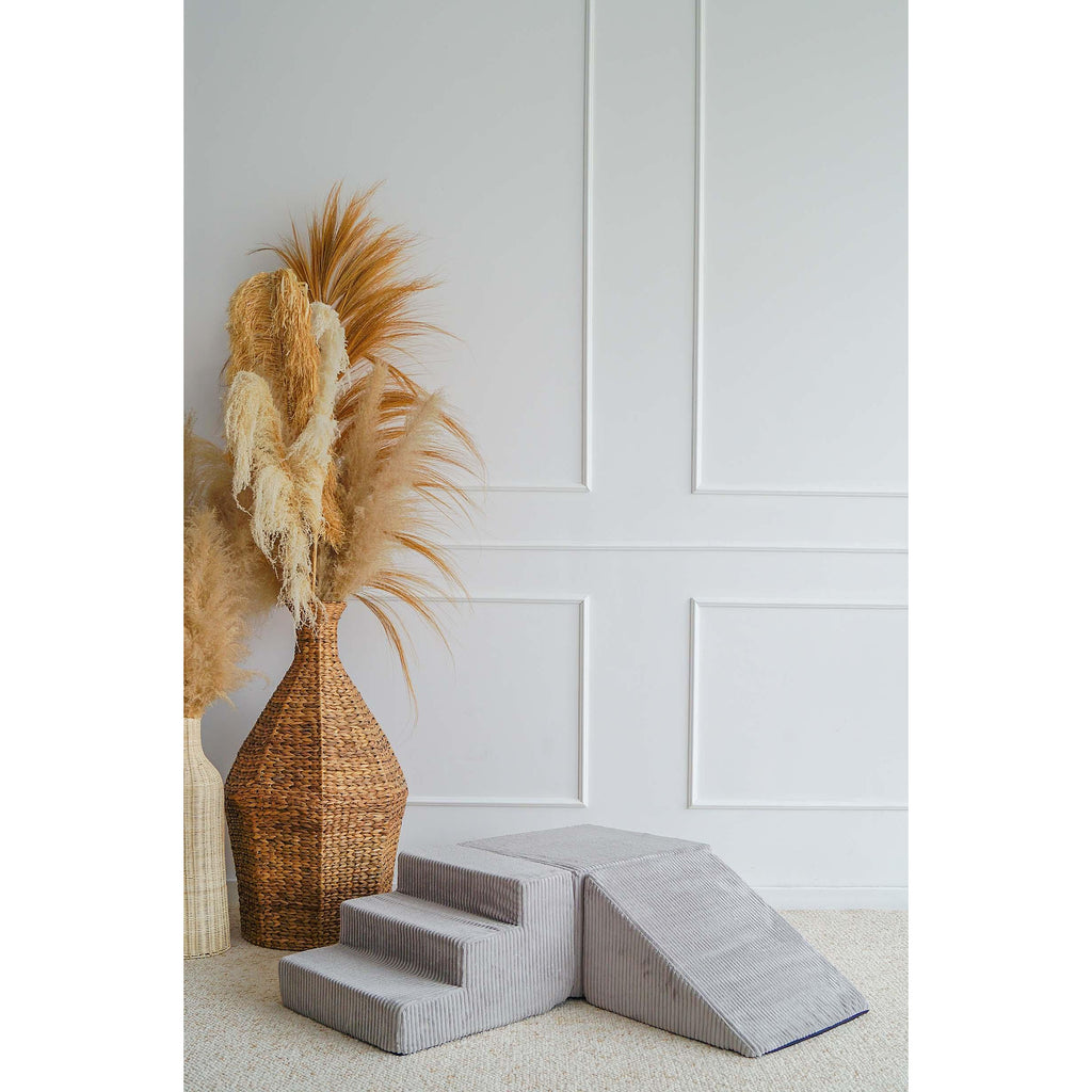 Set din 3 piese Rib Velvet, gri