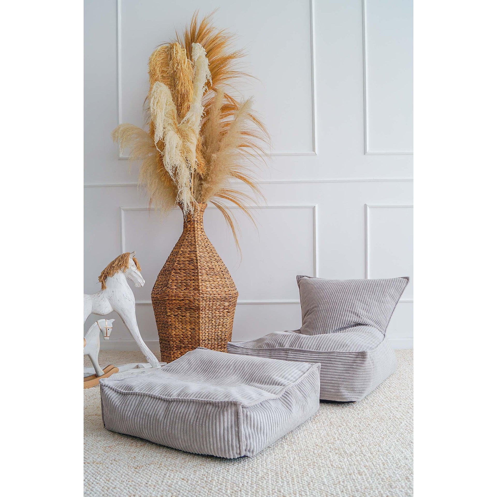 Пуф Rib Velvet, сив