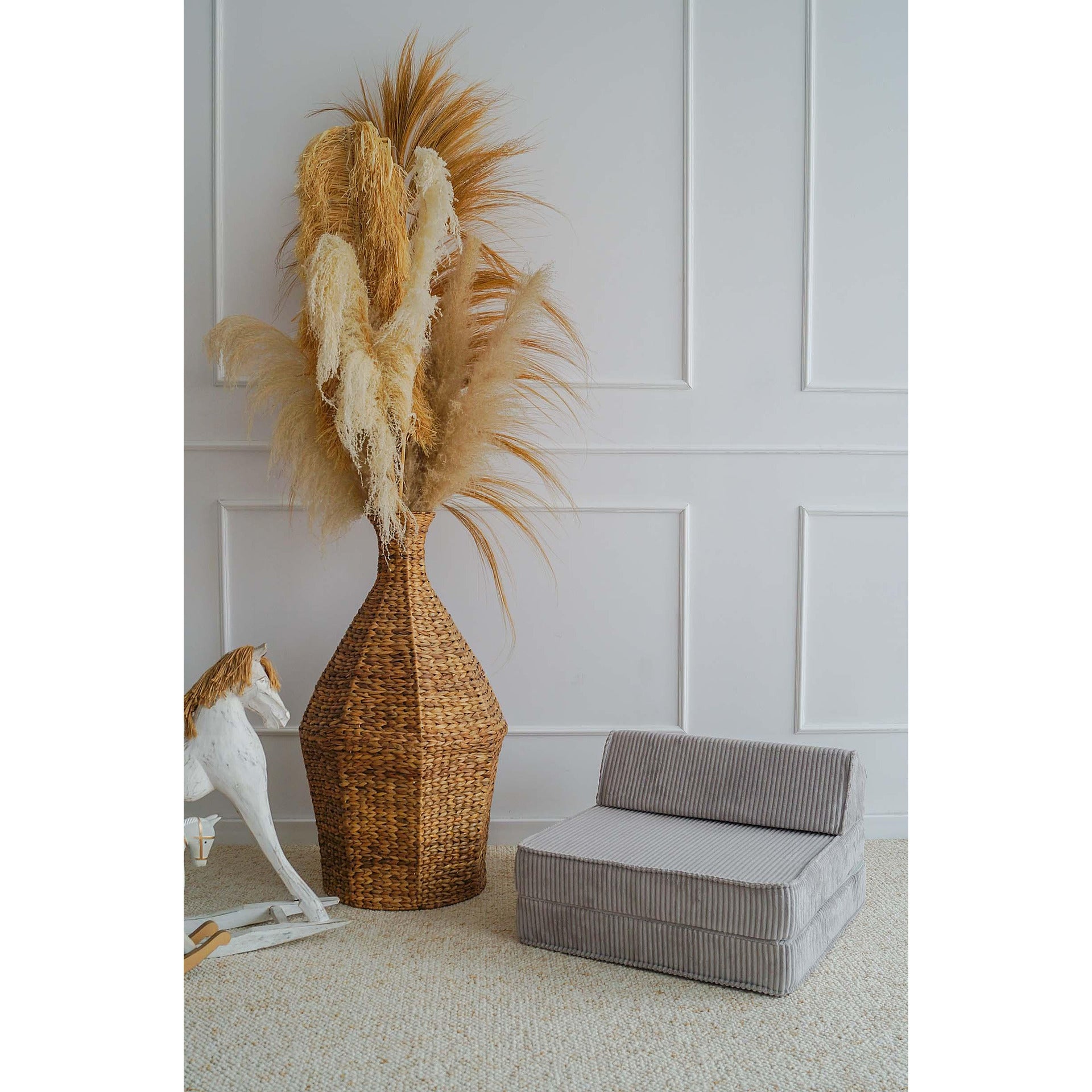 Шезлонг Rib Velvet, сив