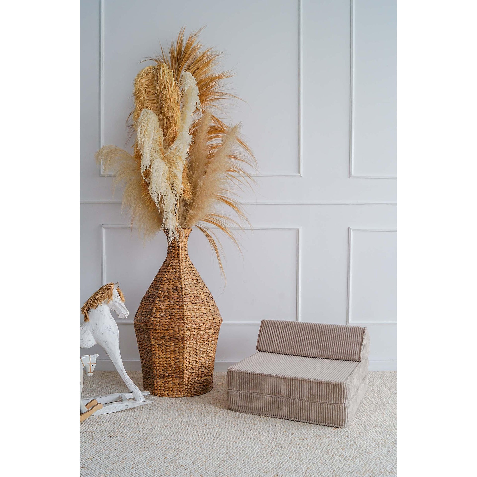 Шезлонг Rib Velvet, бежов