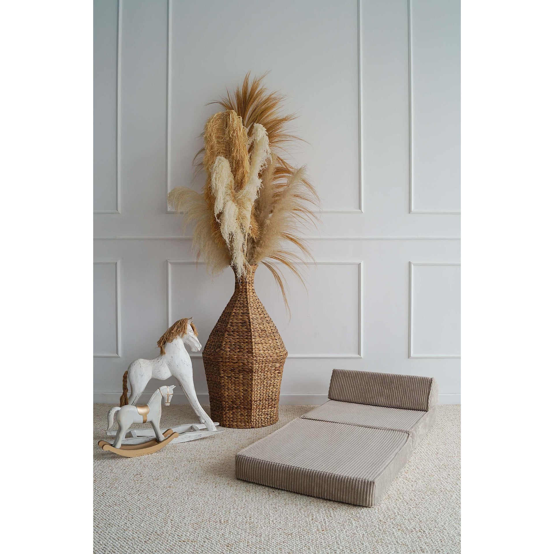 Шезлонг Rib Velvet, бежов