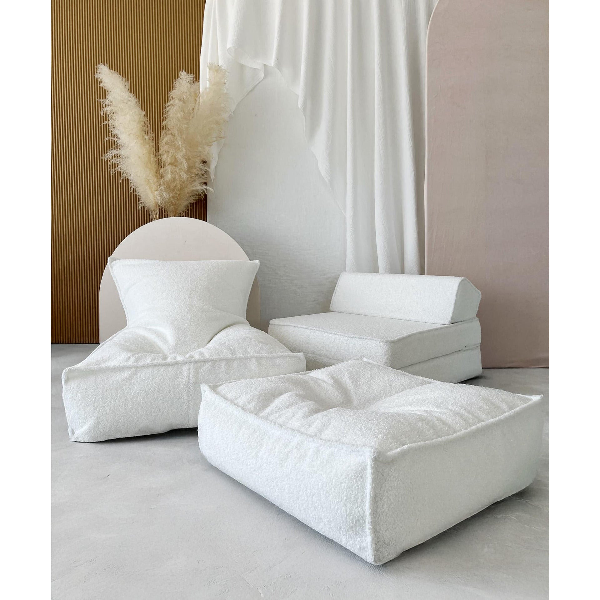 Табуретка Bouclé, бял