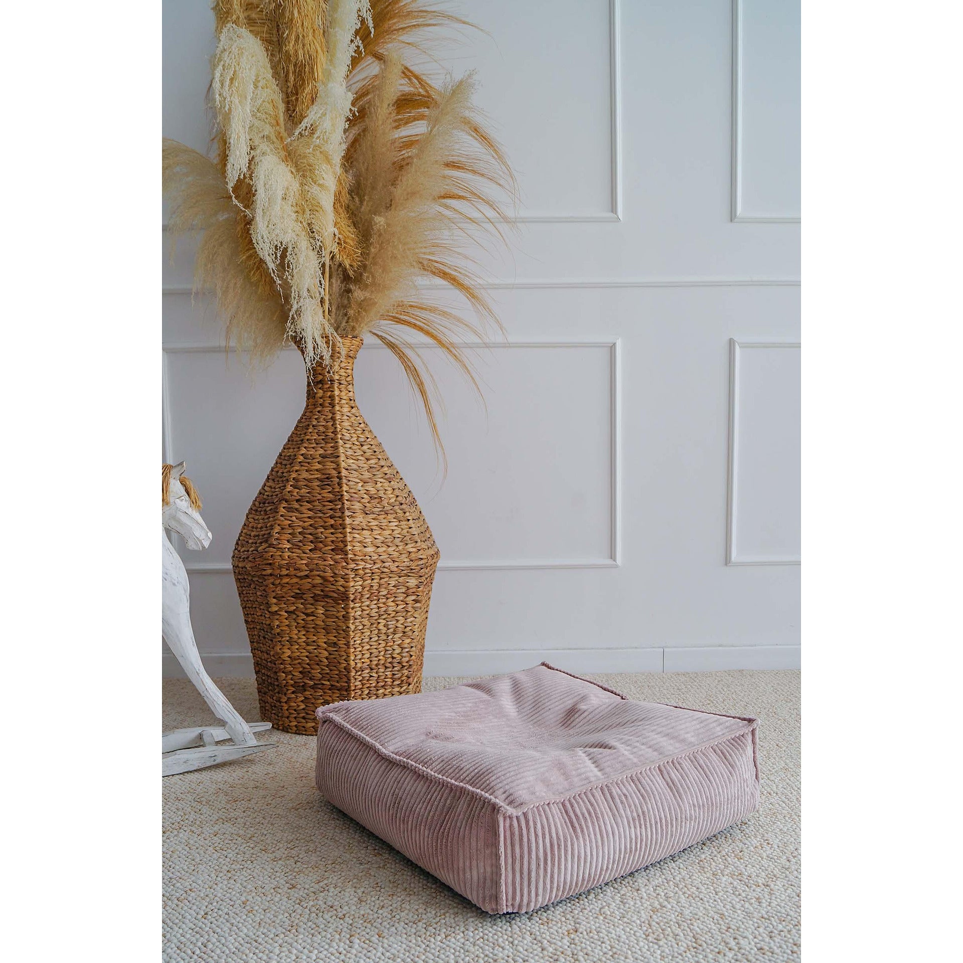 Табуретка Rib Velvet, мръсно розово