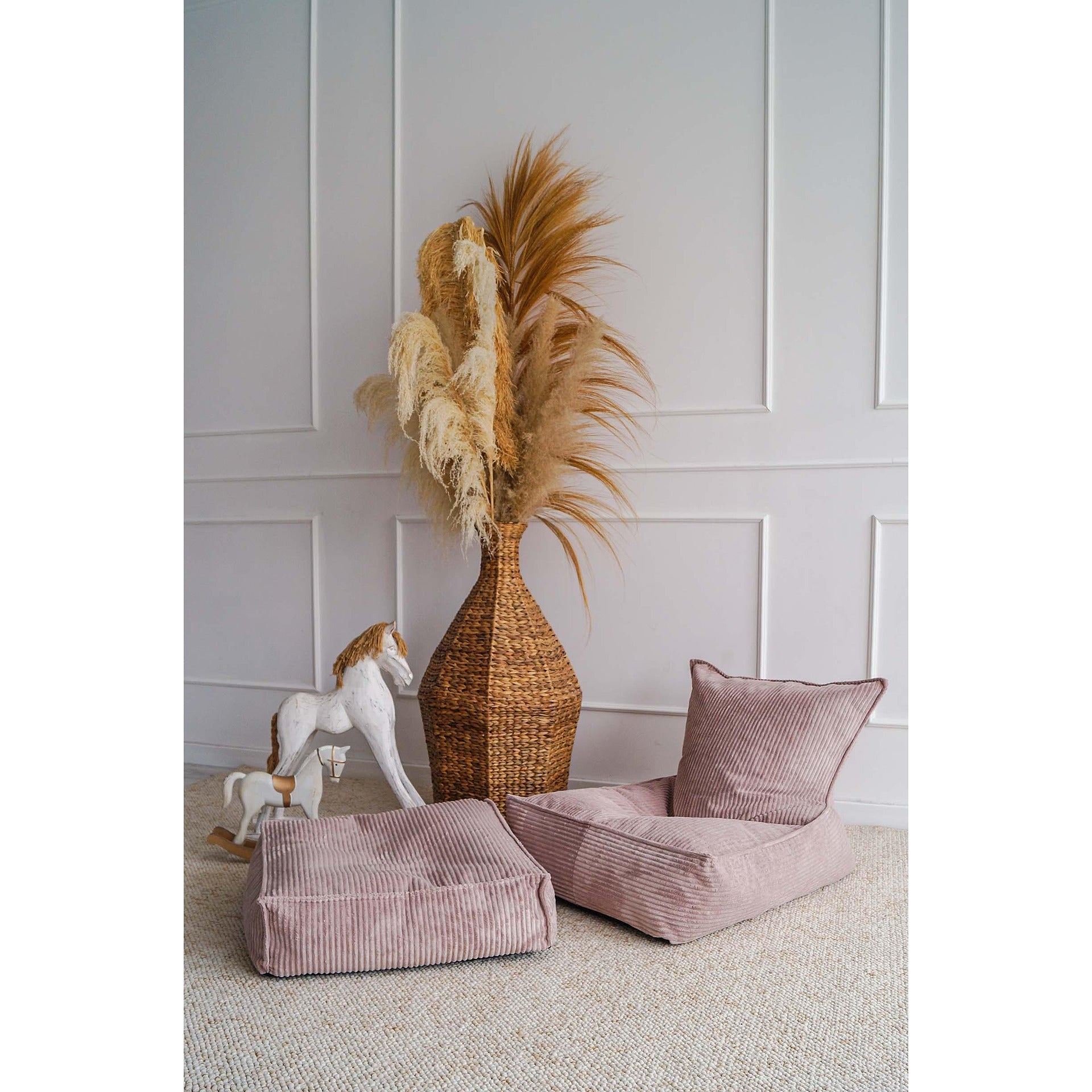 Табуретка Rib Velvet, мръсно розово